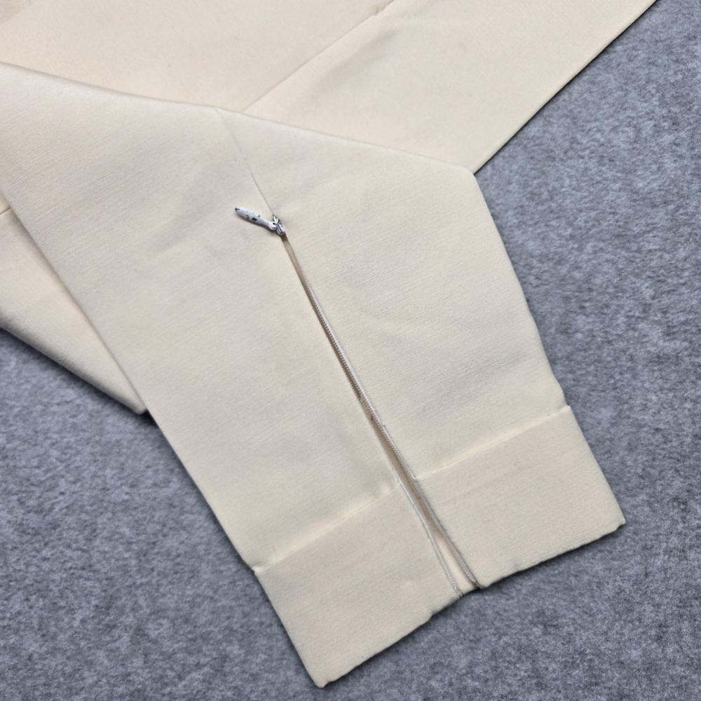 Balenciaga Pants Womens 38 Beige Silk Gabardine Cuffed Zip‎ Ankle Made Italy - Picture 10 of 16